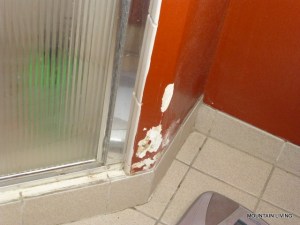 Water Damage at the base of the shower